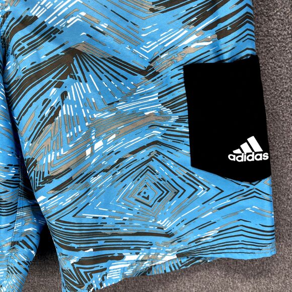 Adidas Board Shorts Boys Medium Blue Black Swim Trunks beach surf - Picture 5 of 13